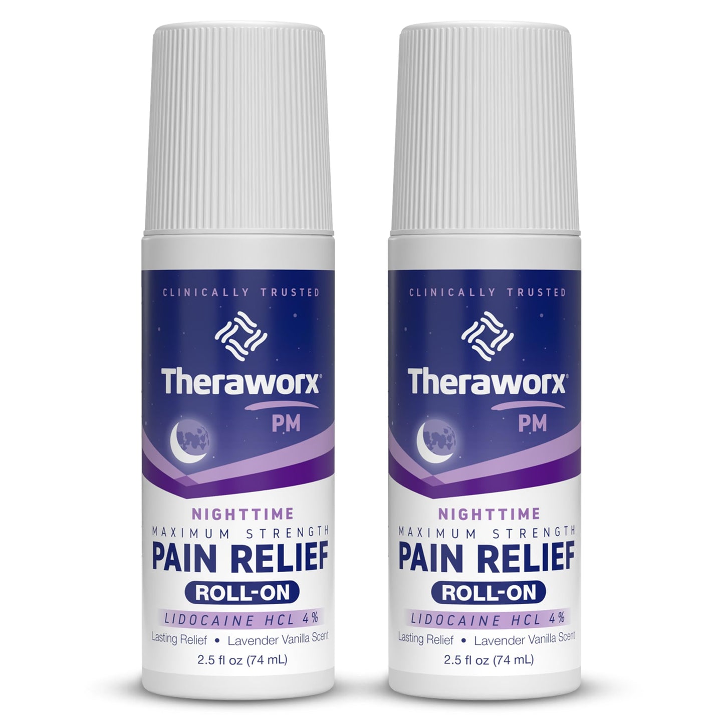Theraworx Nighttime Maximum Strength Pain Relief Roll-on with Lidocaine – 2.5 oz - 2 Count TheraworxBuy Supplements Australia