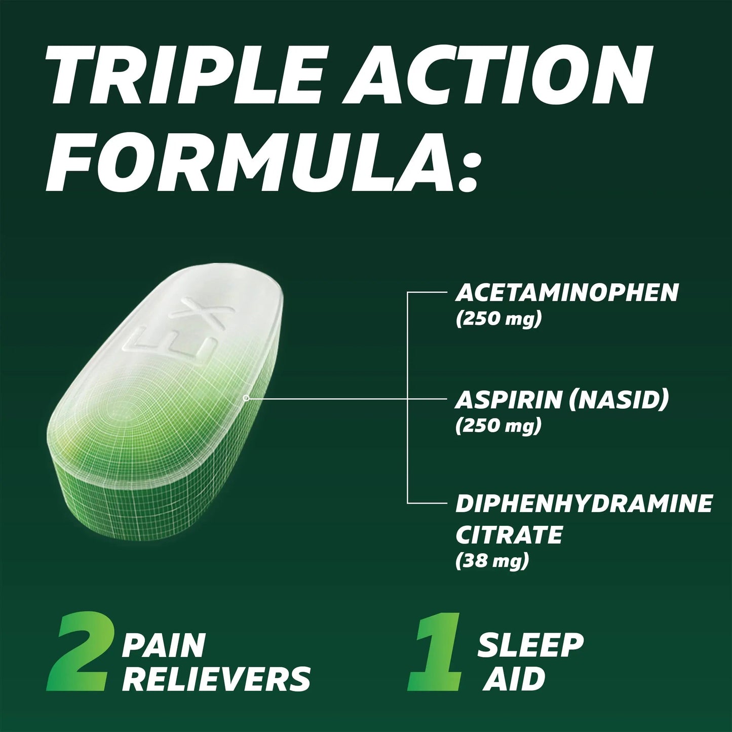 Excedrin PM for Headache Relief, Acetaminophen 250mg, Aspirin 250mg, Diphenhydramine Citrate 38mg, Pain Reliever, Nighttime Sleep-Aid, 100 Count ExcedrinBuy Supplements Australia