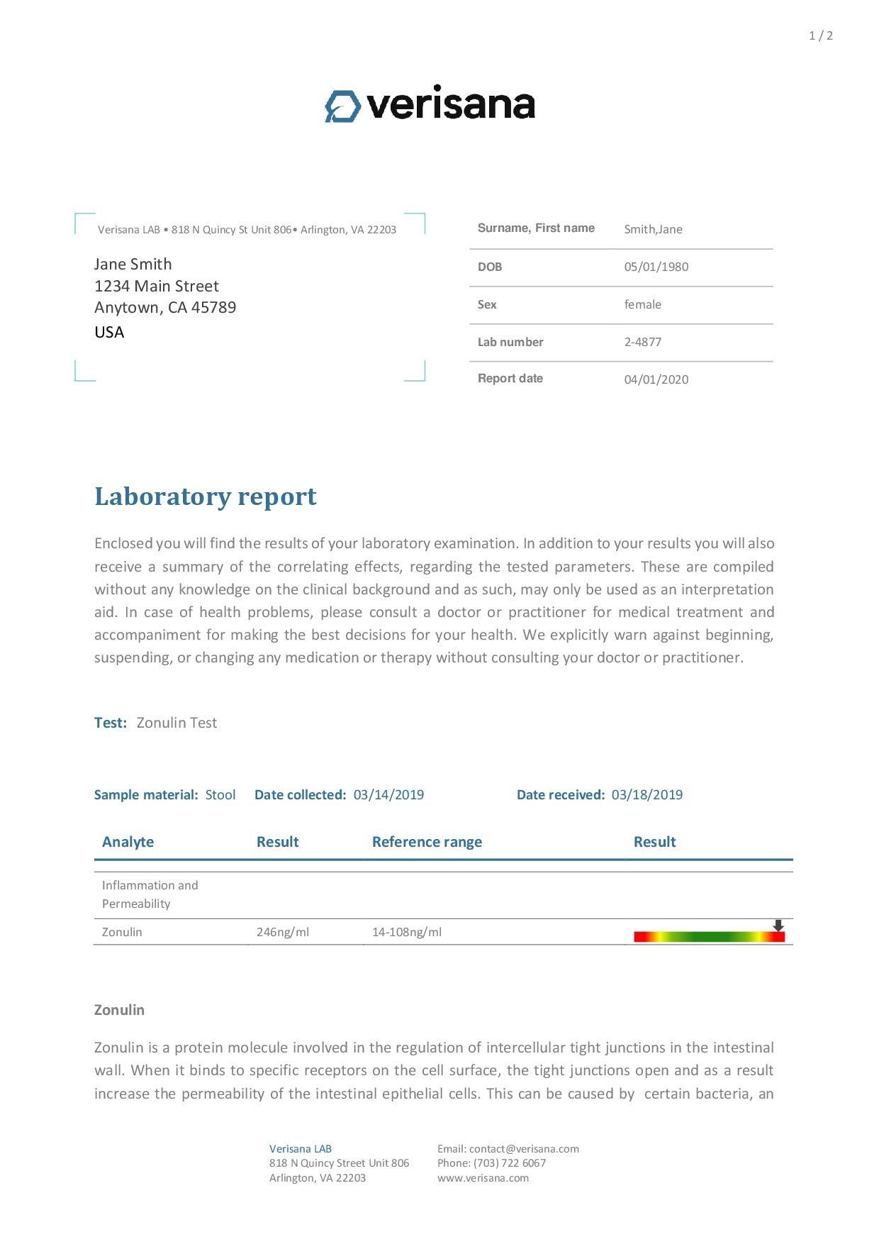 Candida & Helicobacter & Zonulin Test – Lab Testing Kit for Diagnosing Candida, H Pylori and Zonulin VerisanaBuy Supplements Australia