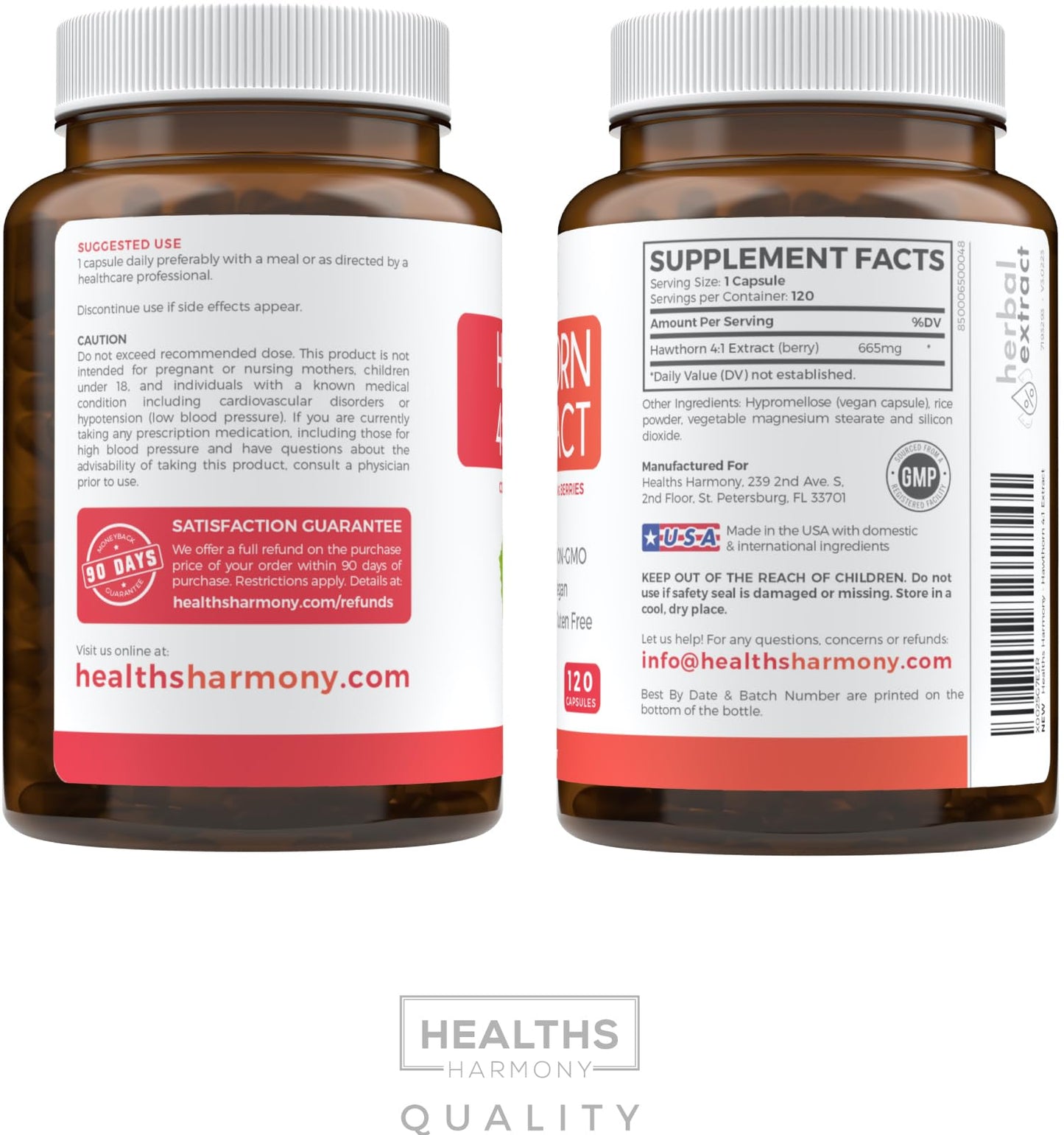Hawthorn Berry Capsules - 4 Month Supply Digestion & Heart Health Supplement Healths HarmonyBuy Supplements Australia
