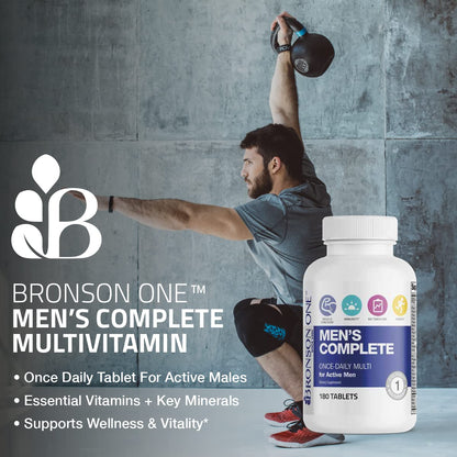 Bronson ONE Daily Men’s Complete Multivitamin Multimineral Once-Daily Multi for Active Men, 180 Tablets BronsonBuy Supplements Australia