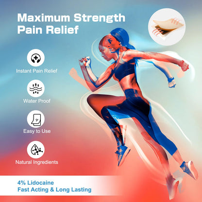 YOAPA 4% Lidocaine Pain Relief Patches | Maximum Strength Numbing Gel Patch for Back, Neck, Knee, Shoulder & Joint Pain | Up to 12 Hour Temporary Relief | 20 Count - G41 YOAPABuy Supplements Australia
