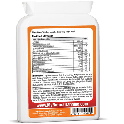 MyTan Boost Tan Pills | 100 Capsules | Sun Tan Accelerator | Natural Tanning Supplement | Tyrosine, Copper Multivitamin | 25-Day Extended Holiday Supply MyTanBuy Supplements Australia