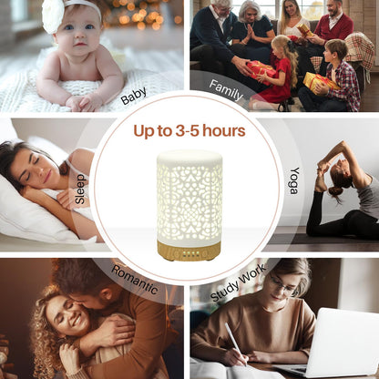 Essential Oil Diffusers, 100ml White Ceramic Diffuser with 7 LED Lights,Ultrasonic Aromatherapy homnasBuy Supplements Australia