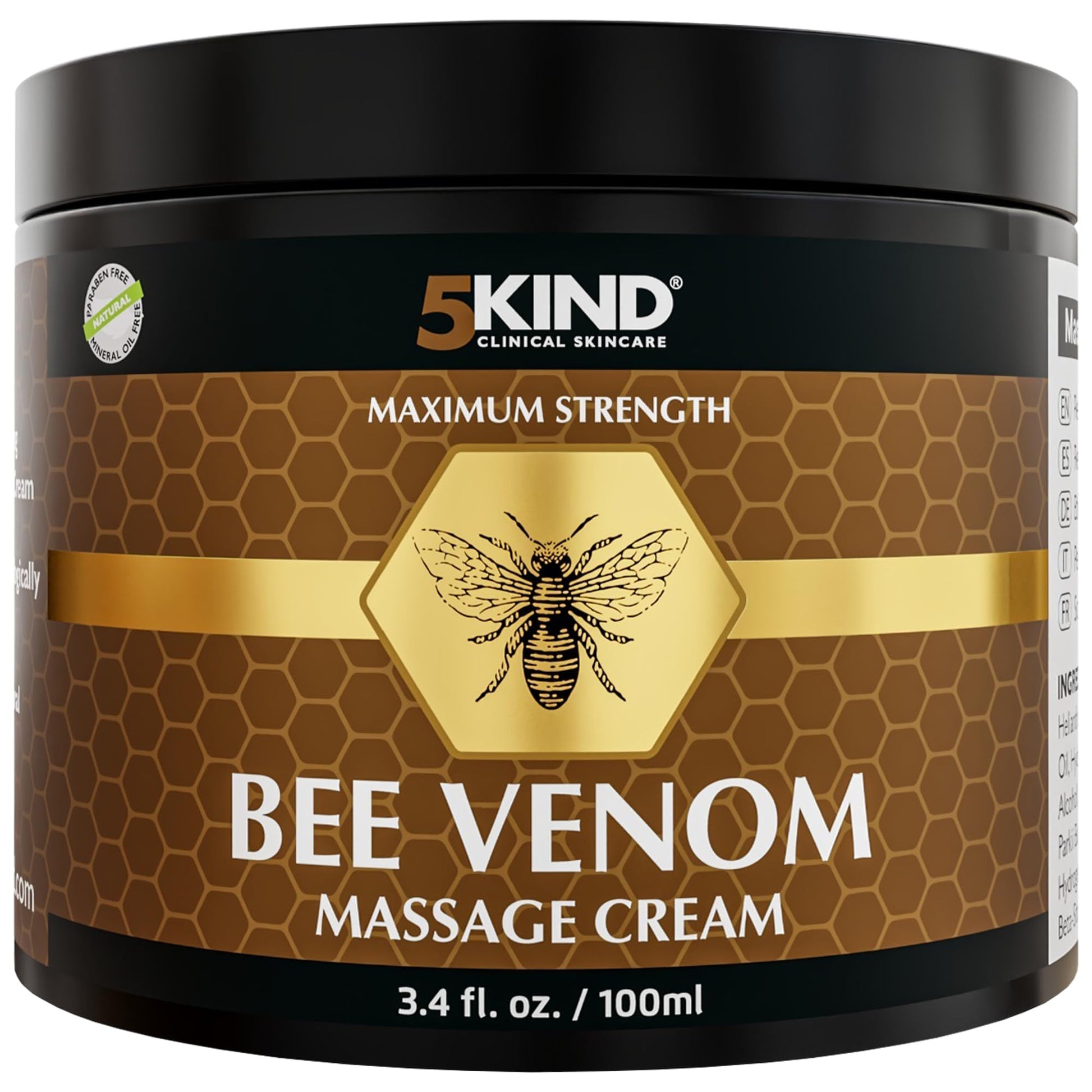 5kind Maximum Strength Bee Venom Cream - Naturally Massage Joints & Muscles, Lower Back, Knee, Neck, Shoulder, Hip & Feet - Responsibly Sourced Premium Bee Venom Cream 3.4 Fl Oz 5kind clinical skincareBuy Supplements Australia