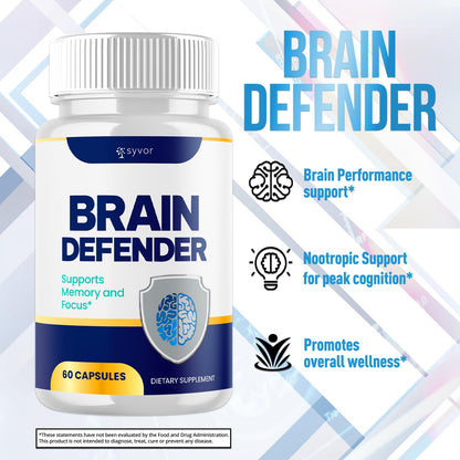 (2 Pack) Brain Defender Supplement Pills, Official Brain Defender Advanced Formula Nootropic Capsules, All Natural Health and Wellness Support Formula Maximum Strength Braindefender (120 Capsules) SyvorBuy Supplements Australia