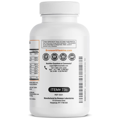 Bronson Super B Vitamin B Complex Sustained Slow Release Vitamin B1, B2, B3, B6, B9 BronsonBuy Supplements Australia