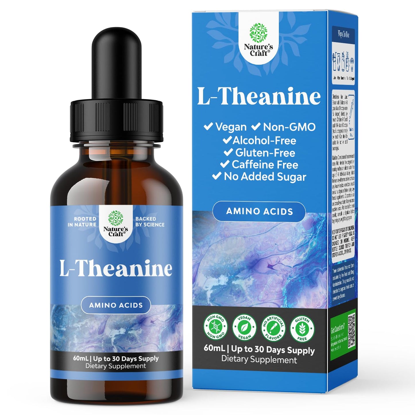 High Absorption L-Theanine Liquid Drops - Nootropic Focus Supplement with L Theanine 200mg Per Serving and Chamomile Extract Supplement for Adults and Kids Relaxation and Focus - 2 Fl Oz Natures CraftBuy Supplements Australia
