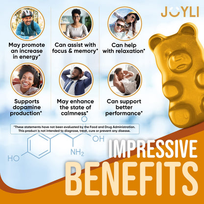 Joyli L Tyrosine Gummies 1000MG - L-Tyrosine Supplement for Kids & Adults JOYLI NutritionBuy Supplements Australia