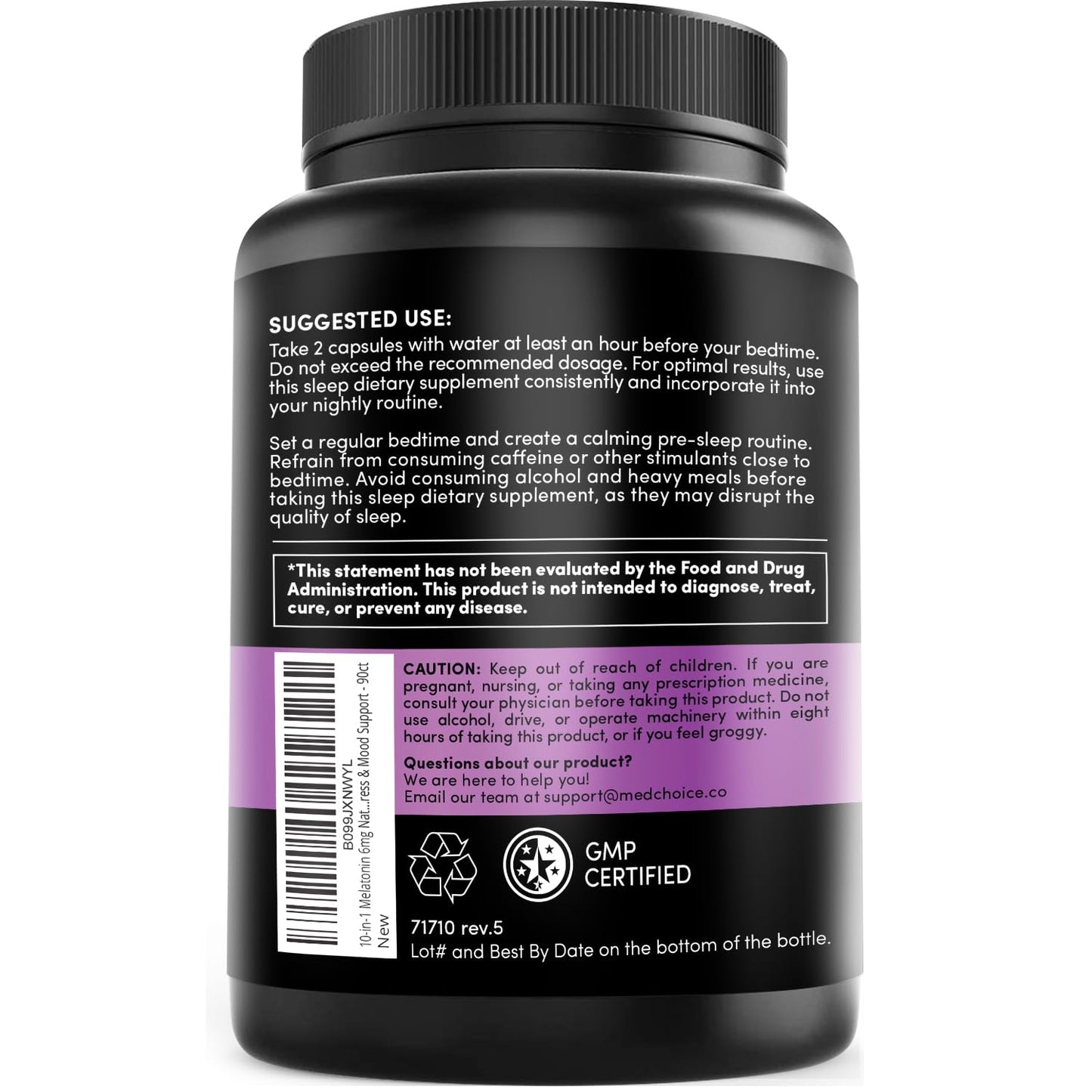 10-in-1 Melatonin Capsules - Melatonin 5mg Natural Sleep Aid for Adults MEDCHOICEBuy Supplements Australia