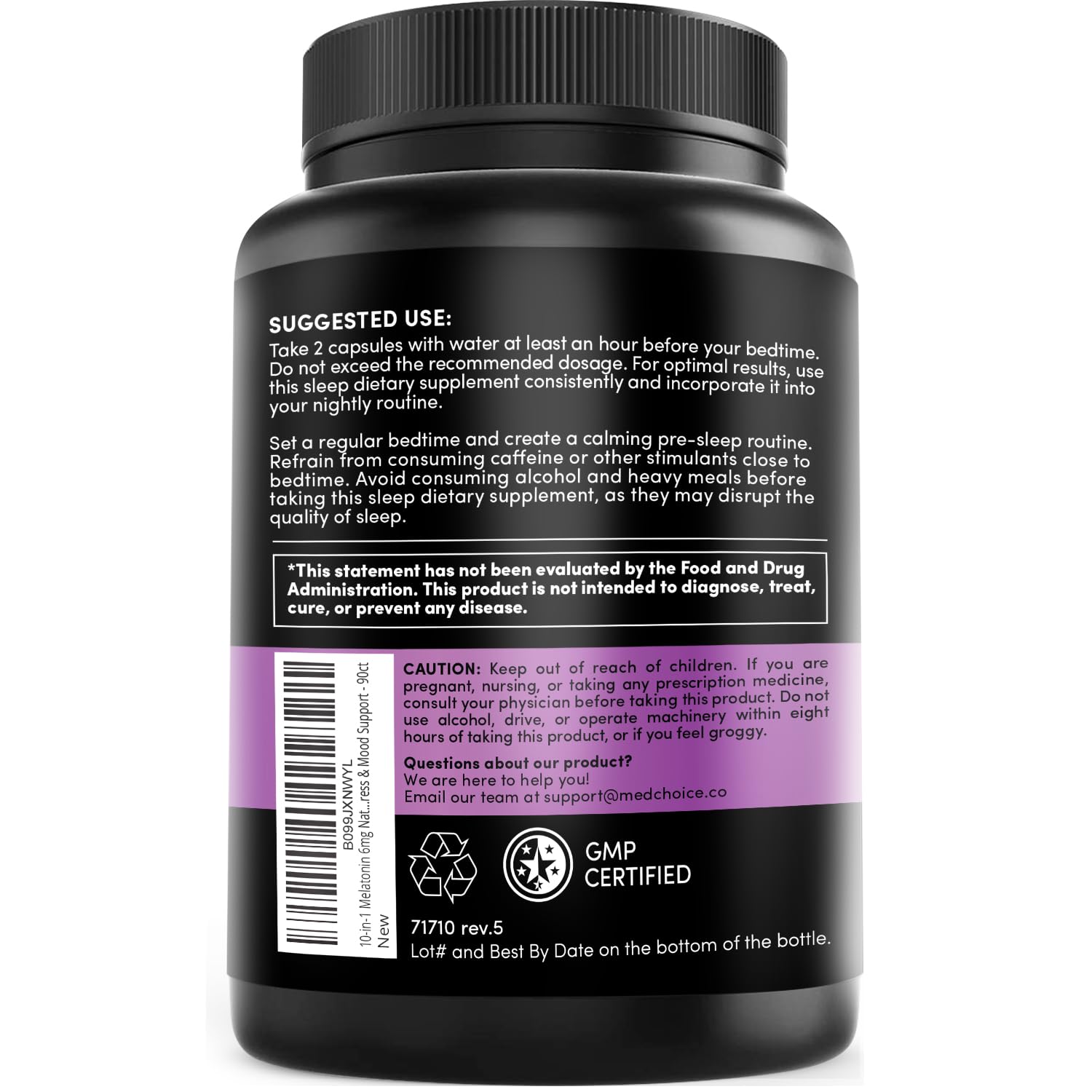 10-in-1 Melatonin Capsules - Melatonin 5mg Natural Sleep Aid for Adults MEDCHOICEBuy Supplements Australia