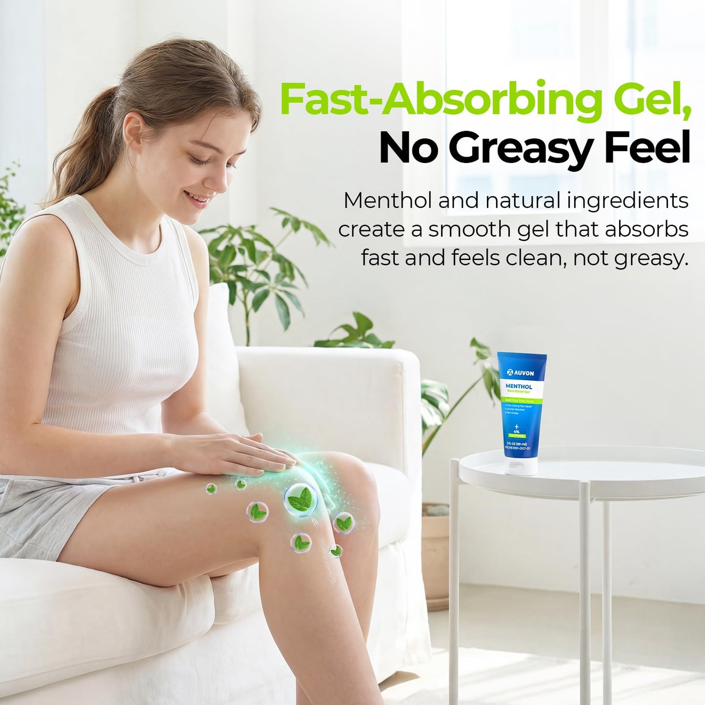 AUVON Menthol Pain Relief Gel for Chronic Joint & Back Pain, Arthritis Pain Reliever for Muscle Pain Relief, Fast-Acting Menthol Cooling Gel Soothes Knee, Hip, Shoulder, Neck Pain, 3 FL OZ Per Pack AUVONBuy Supplements Australia