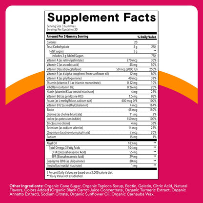 SmartyPants Women's Multivitamin Gummies - Improved Formula: Omega 3 (DHA/EPA), Methylfolate, CoQ10, Vitamin D3, C, Vitamin B12, B6, A, K & Zinc SmartyPantsBuy Supplements Australia