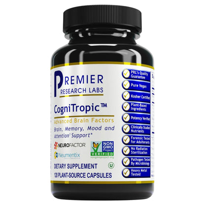 Premier Research Labs Cognitropic -  Supplements for Memory and Focus, Focus Supplement, Brain and Memory Power Boost, Clarity Vitamins