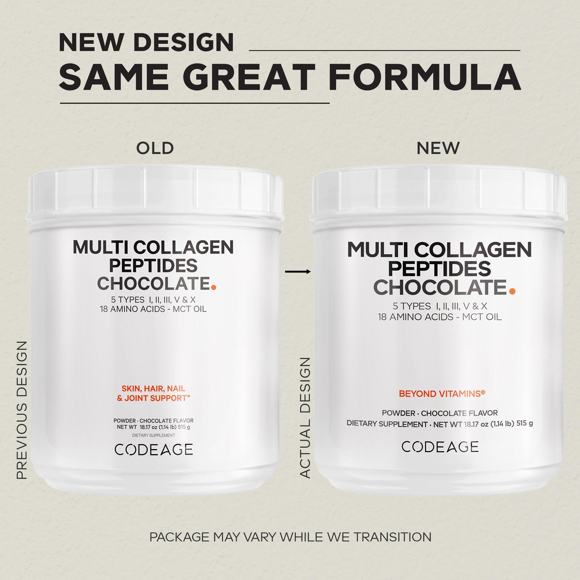 Codeage Multi Collagen Chocolate Protein Powder - Hydrolyzed Bovine Collagen Peptides, 5 Collagen Types & MCT Oil - Collagen Creamer, Chocolate Collagen Peptides - Protein Shakes - Non-GMO - 18.17 oz CodeageBuy Supplements Australia