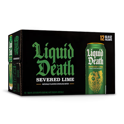 Liquid Death Flavored Sparkling Water with Agave, Severed Lime, 16.9 oz Tallboys (12-Pack) Liquid DeathBuy Supplements Australia