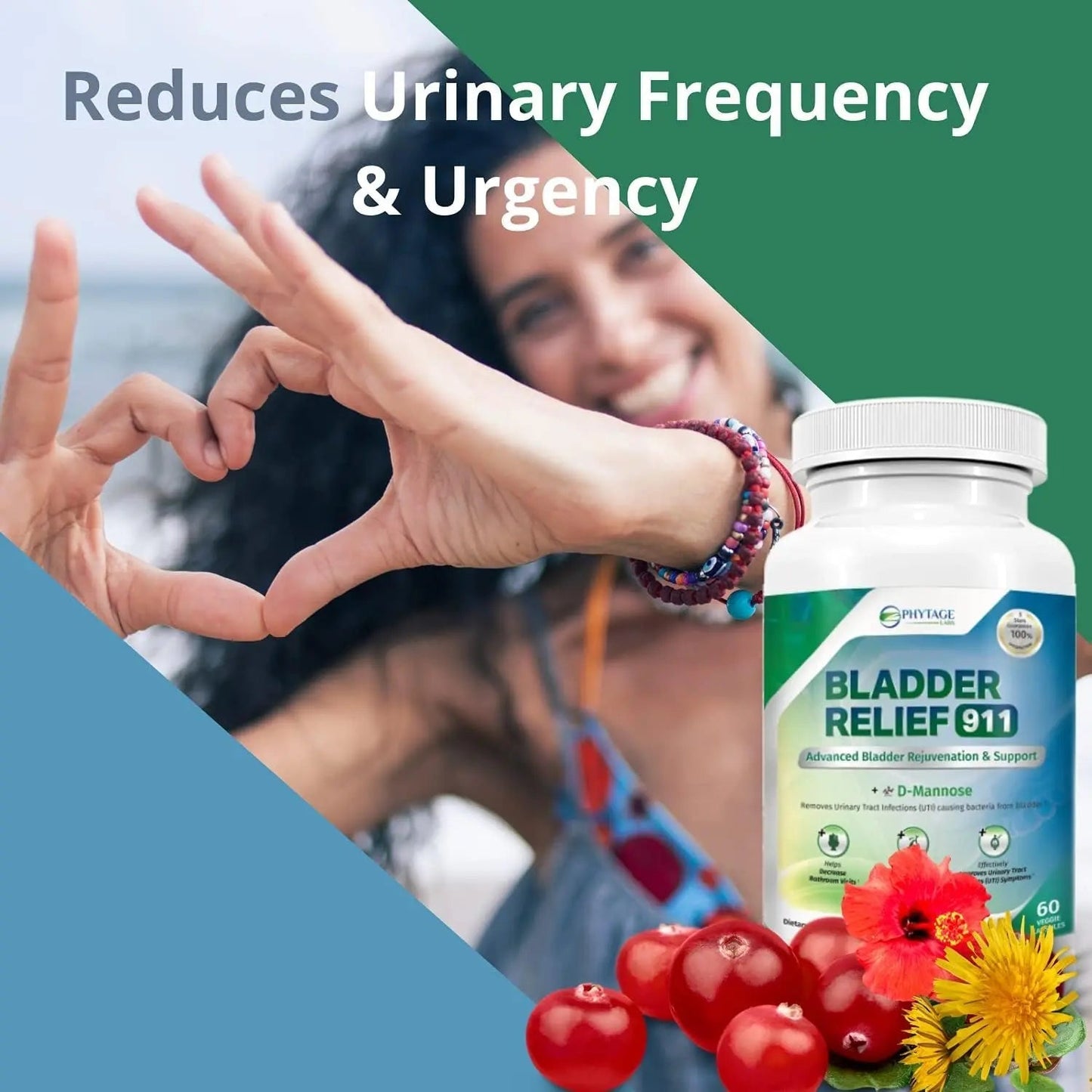 Phytage Labs Bladder Relief 911 Detoxifying Strength - for Men and Women Provides Bladder Support, 60 Veggie Capsules - 2 Pack Phytage LabsBuy Supplements Australia