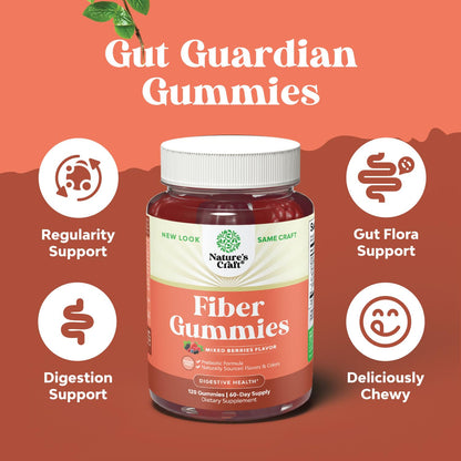 Sugar Free Fiber Gummies for Adults - High Fiber Supplement Gummies Vitamins for Adults Natures CraftBuy Supplements Australia