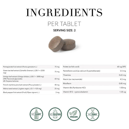 New Nordic Clear Brain Tablets, Supports Normal Cognitive Health and Memory, with Green Tea and Walnut, Swedish Made, 60 Count (Pack of 1) NEW NORDICBuy Supplements Australia