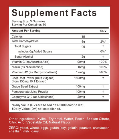 Wiszeen Beet Root Gummies - 60 Servings - Beets Gummies Beet Chews Nitric Oxide WiszeenBuy Supplements Australia