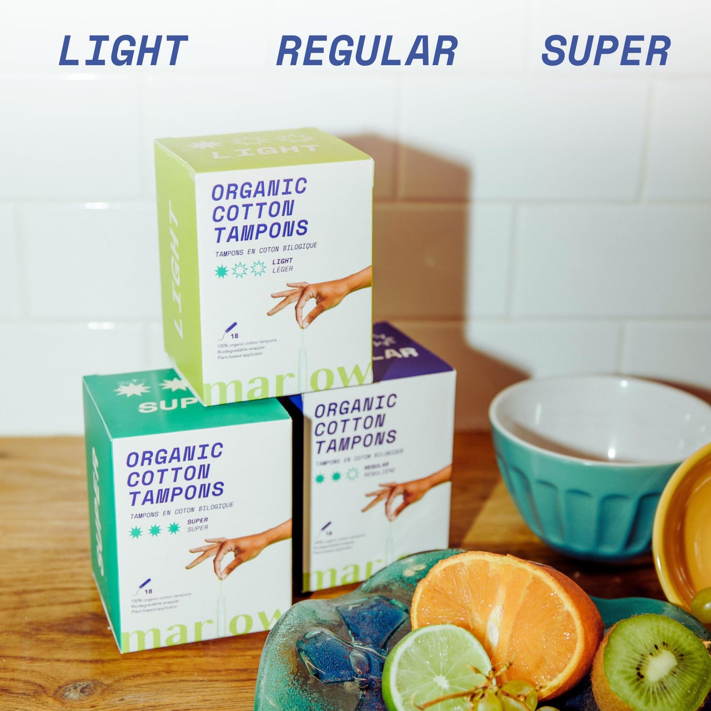 Award Winning 100% Organic Cotton Easy Glide Tampons with Compact Plant Based Applicator MARLOWBuy Supplements Australia