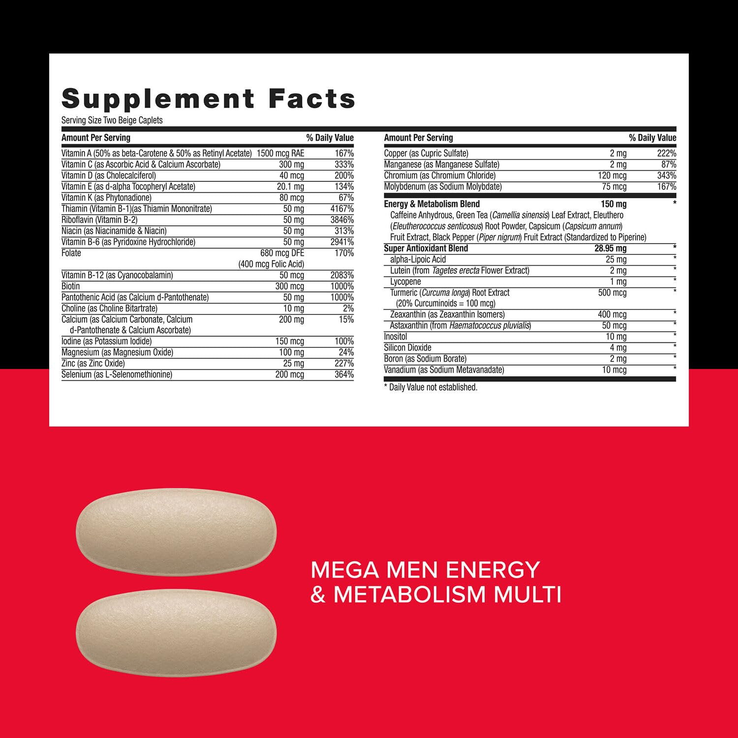 GNC Mega Men Energy and Metabolism Vitapak Program, Convenient, Complete Nutrition, 5 Products in 1 Packet, Calorie Burn, Thermogenic, 300mg Caffeine, 30 Daily Packs GNCBuy Supplements Australia