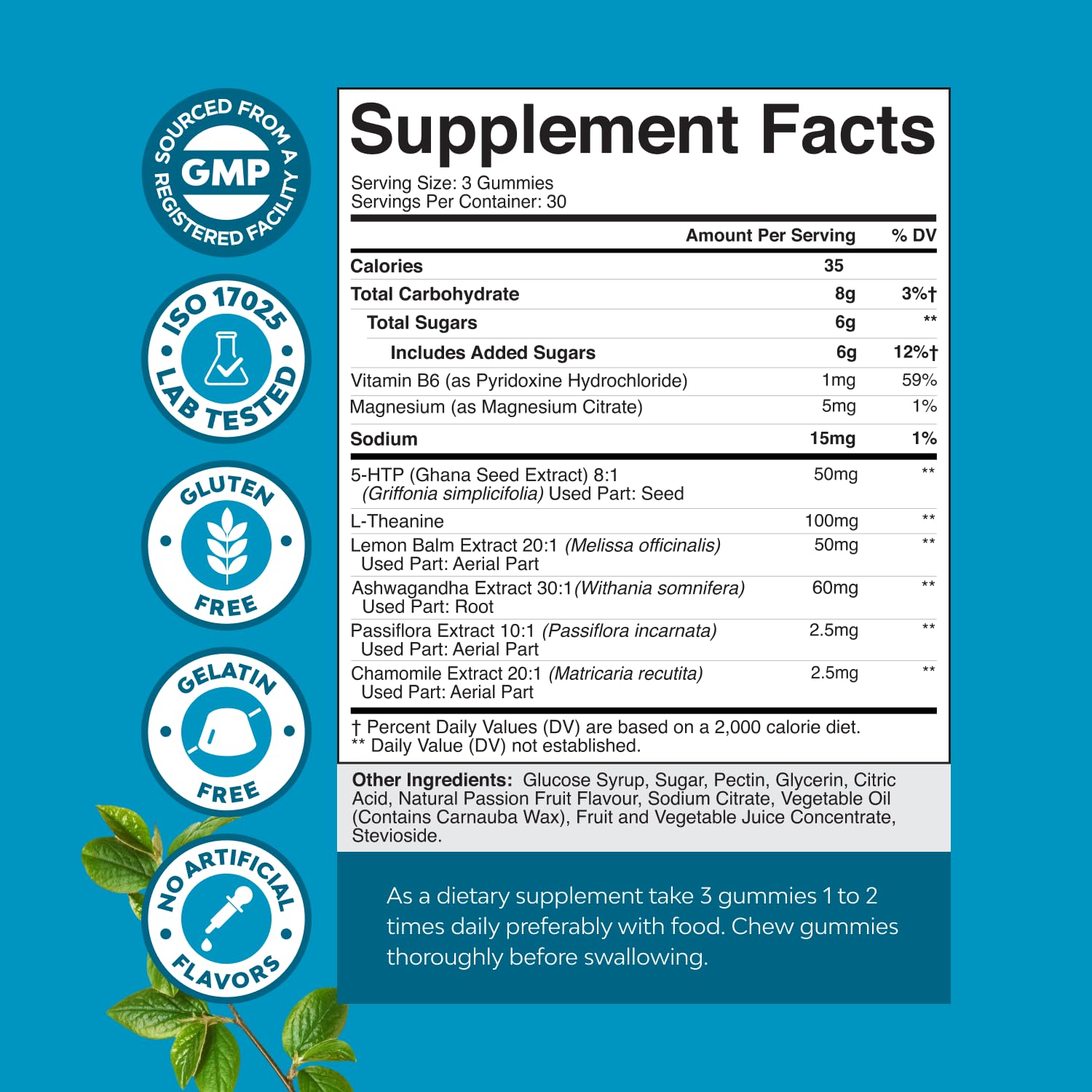 Pure Calm and Relaxing Magnesium Supplement - Magnesium for Stress Support & Rest Ease for Adults - High Absorption Mg Citrate Gummies with L Theanine & Ashwagandha for Muscle Cramps - 90 Count Natures CraftBuy Supplements Australia