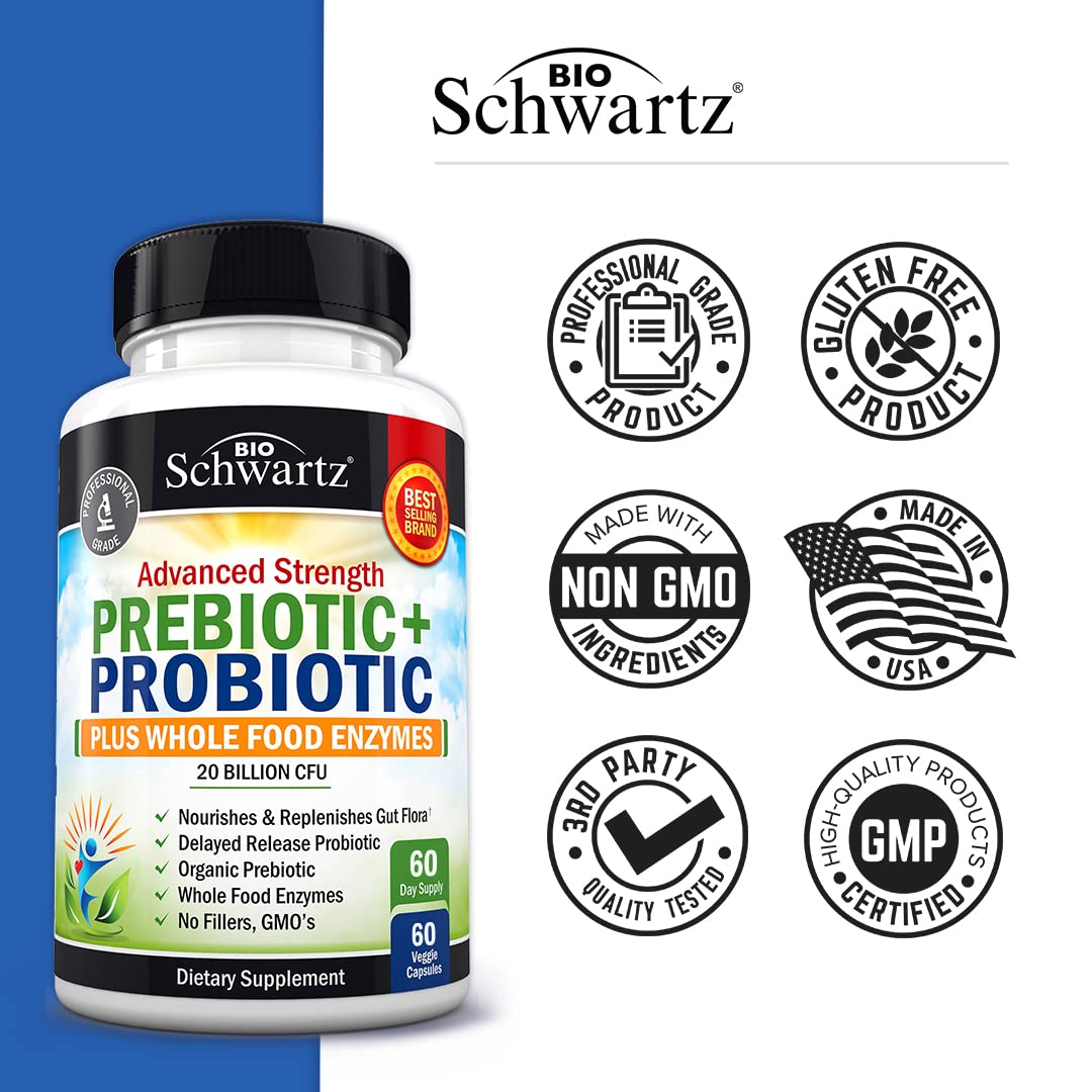 Prebiotics and Probiotic with Whole Food Enzymes for Adults Women & Men BioSchwartzBuy Supplements Australia