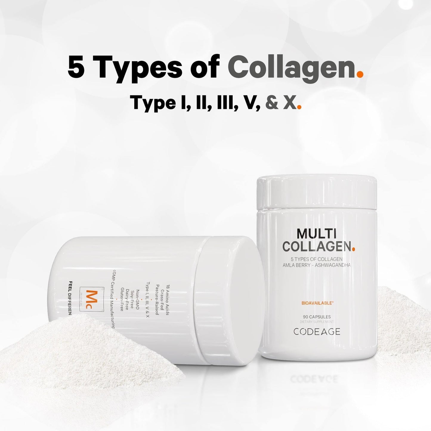 Codeage Multi Collagen Protein Capsules 5 Types, Ashwagandha Withania Somnifera & Organic Amla Berry + SBO Probiotic Blend 50 Billion CFU Bundle, Lactobacillus Plantarum, Bacillus Subtilis, Non-GMO CodeageBuy Supplements Australia
