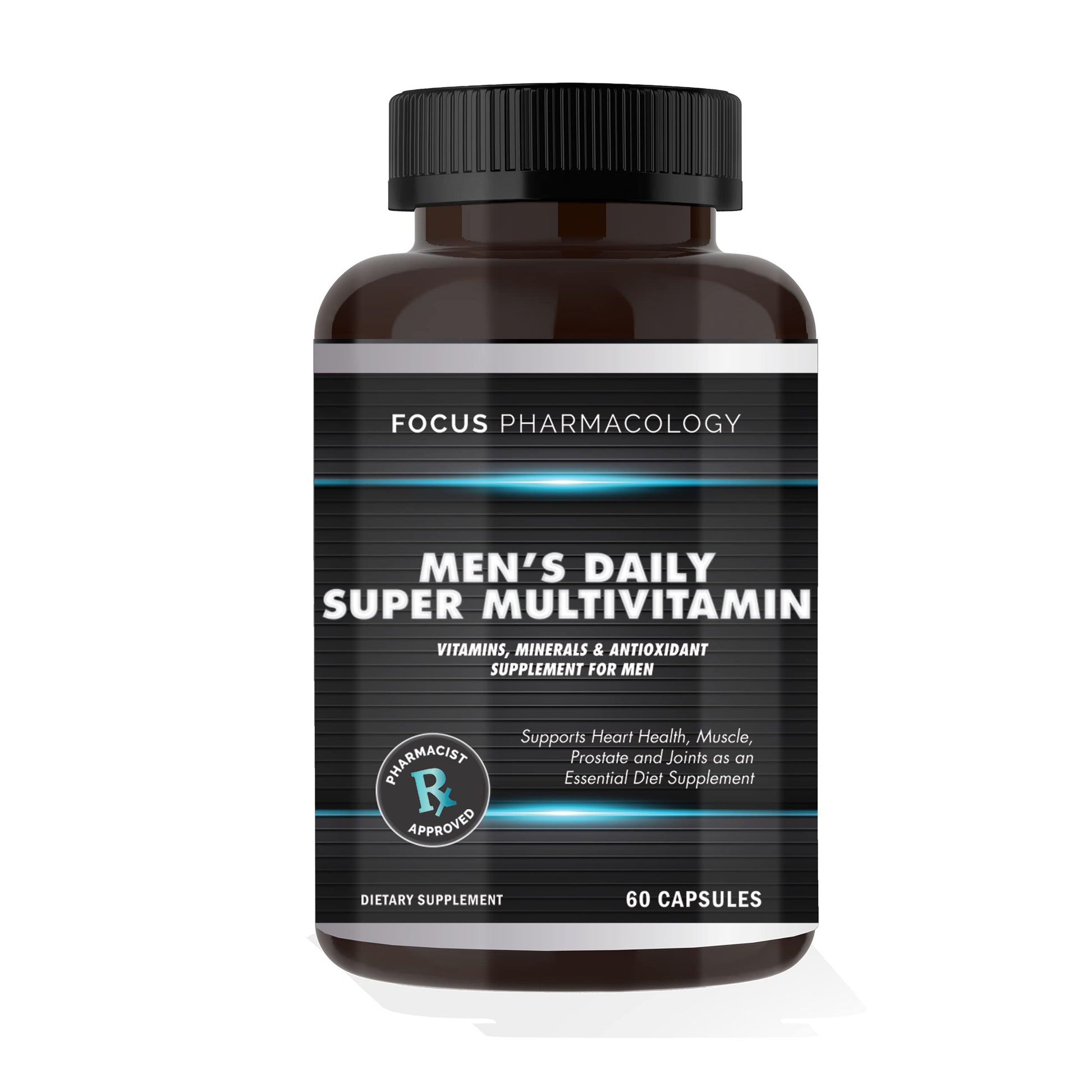 Focus Pharmacology Men's Daily Super Multi-Vitamin for Men - 60 Ct Blend of Vitamins, Minerals, Plus Herbs for Prostate Health and General Energy/Focus Focus PharmacologyBuy Supplements Australia