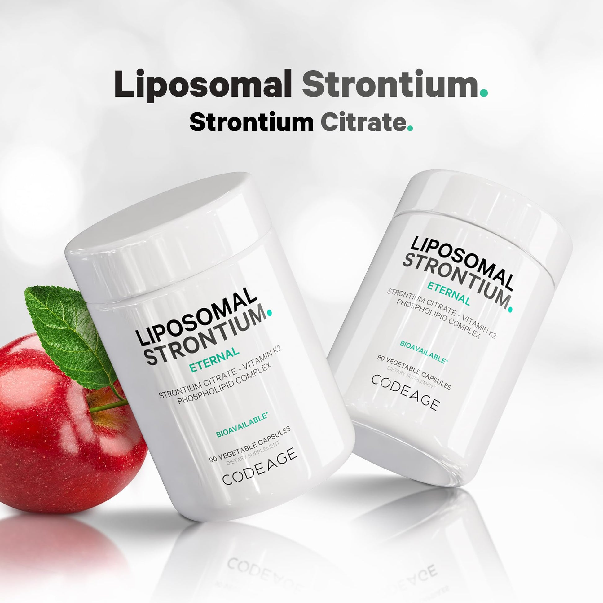Codeage Liposomal Strontium Supplement - Strontium Citrate, Vitamin K2 MK-7, Liposomal Delivery, Non-GMO, Gluten-Free - 90 Capsules CodeageBuy Supplements Australia