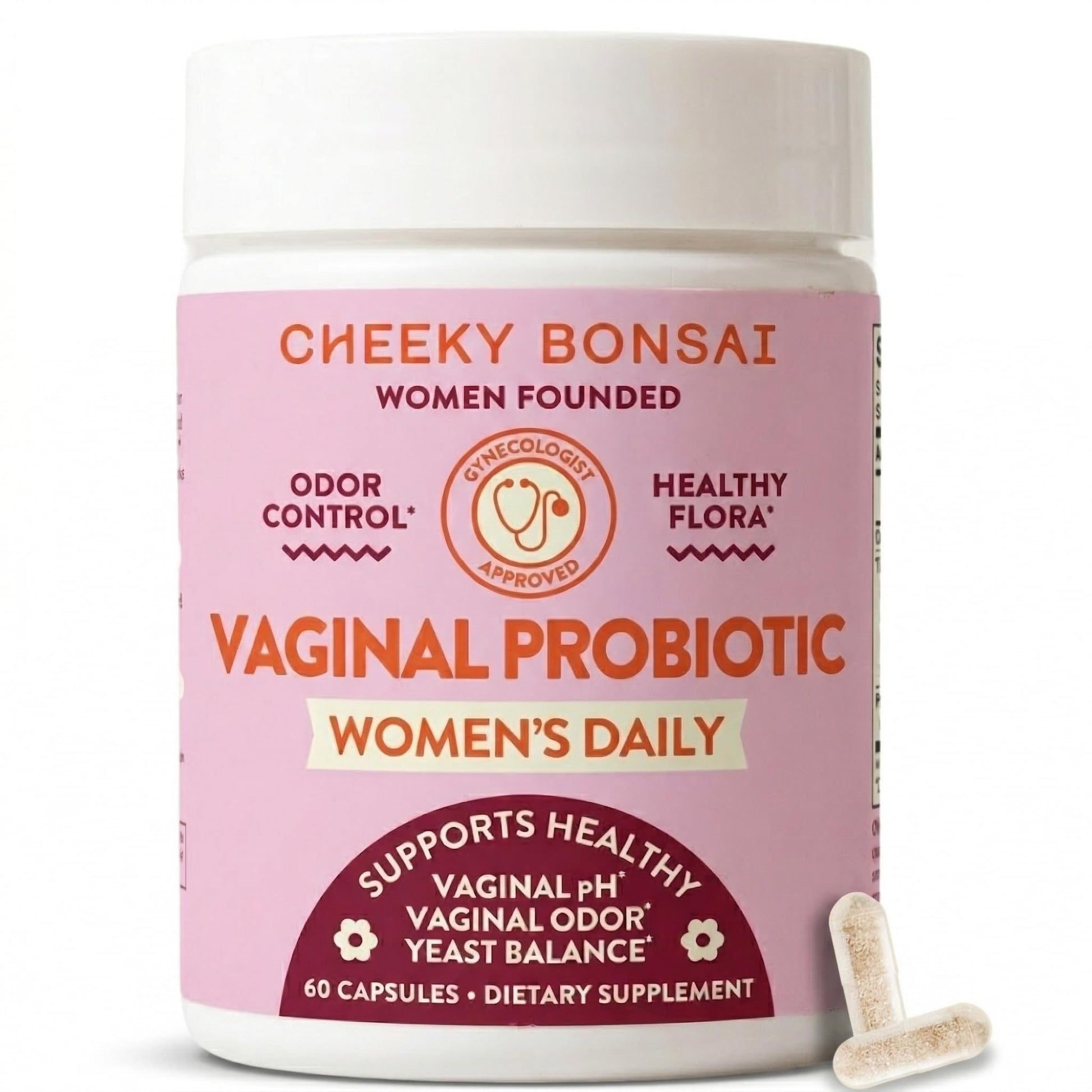 Cheeky Bonsai Vaginal Probiotic for Women pH Balance with Maximum Support 20 Billion CFU Probiotics - 8 Unique Strains for Her - Lactobacillus Blend - 60 Capsules (Packaging May Vary) Cheeky BonsaiBuy Supplements Australia