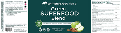 Mountain Meadow Herbs Green Superfood Blend – Spirulina, Chlorella, Mushrooms, Probiotics, Digestive Enzymes, Antioxidants – Organic Greens Powder for Energy & Gut Health – 30 Servings Mountain Meadow HerbsBuy Supplements Australia