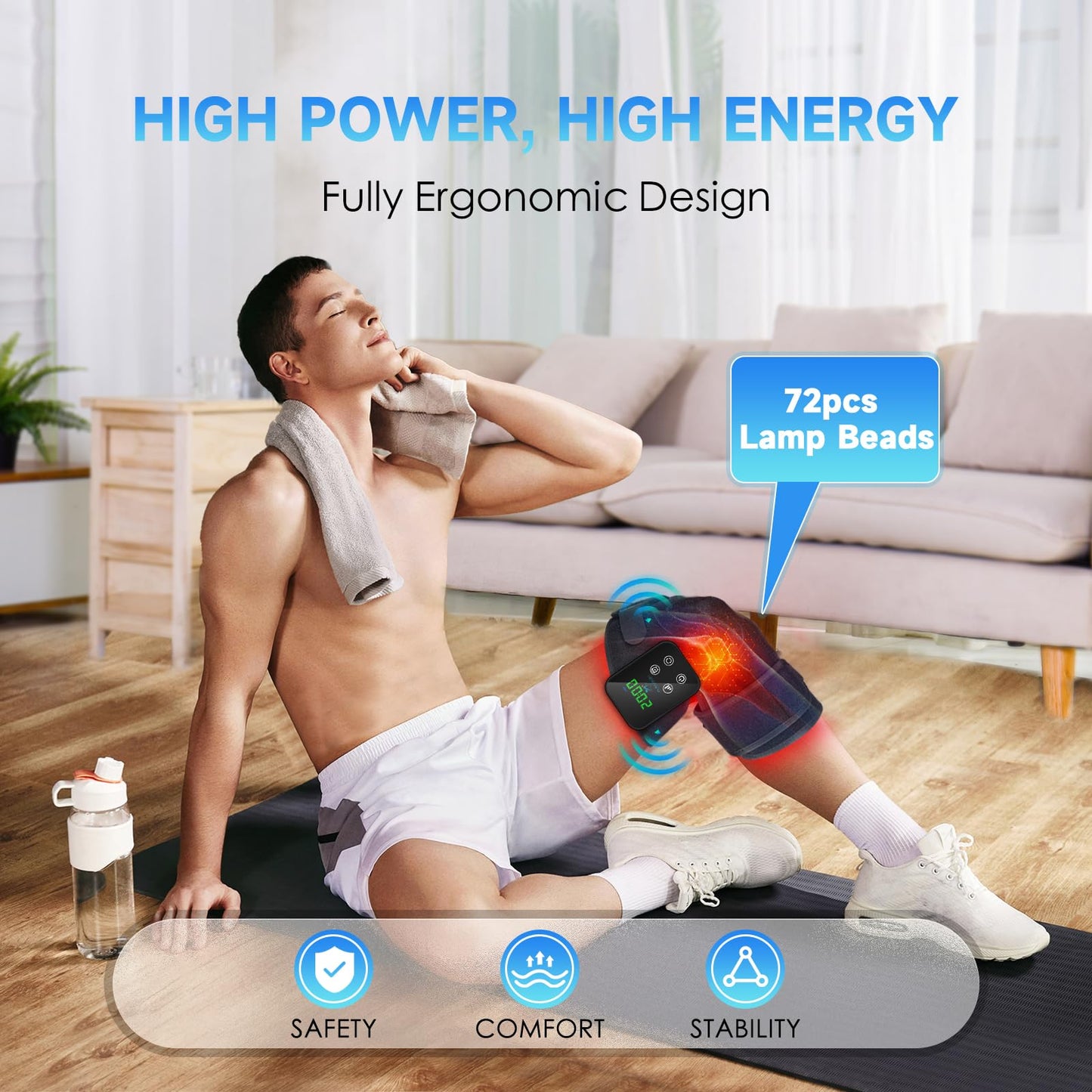 Red Light Therapy Knee Brace: Pain Relief Infrared Heating Pad 72 LED Heat Lamp Pain Relief AstarexinBuy Supplements Australia