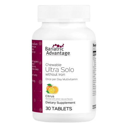 Bariatric Advantage Chewable Ultra Solo Without Iron - Once-Per-Day Daily Multivitamin - for Bariatric Surgery Patients Bariatric Advantage