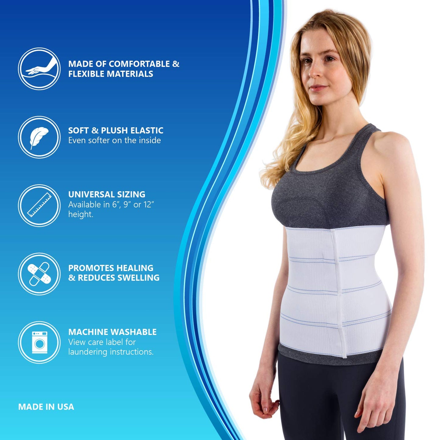 NYOrtho Abdominal Binder Lower Waist Support Belt - Compression Wrap for Men and Women NYOrthoBuy Supplements Australia