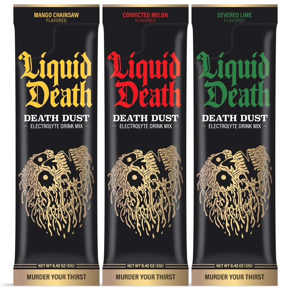 Liquid Death Electrolyte Death Dust - Hydration Powder Packets - 3 Flavors - 12-Stick Liquid DeathBuy Supplements Australia