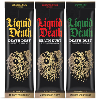 Liquid Death Electrolyte Death Dust - Hydration Powder Packets - 3 Flavors - 12-Stick Liquid DeathBuy Supplements Australia