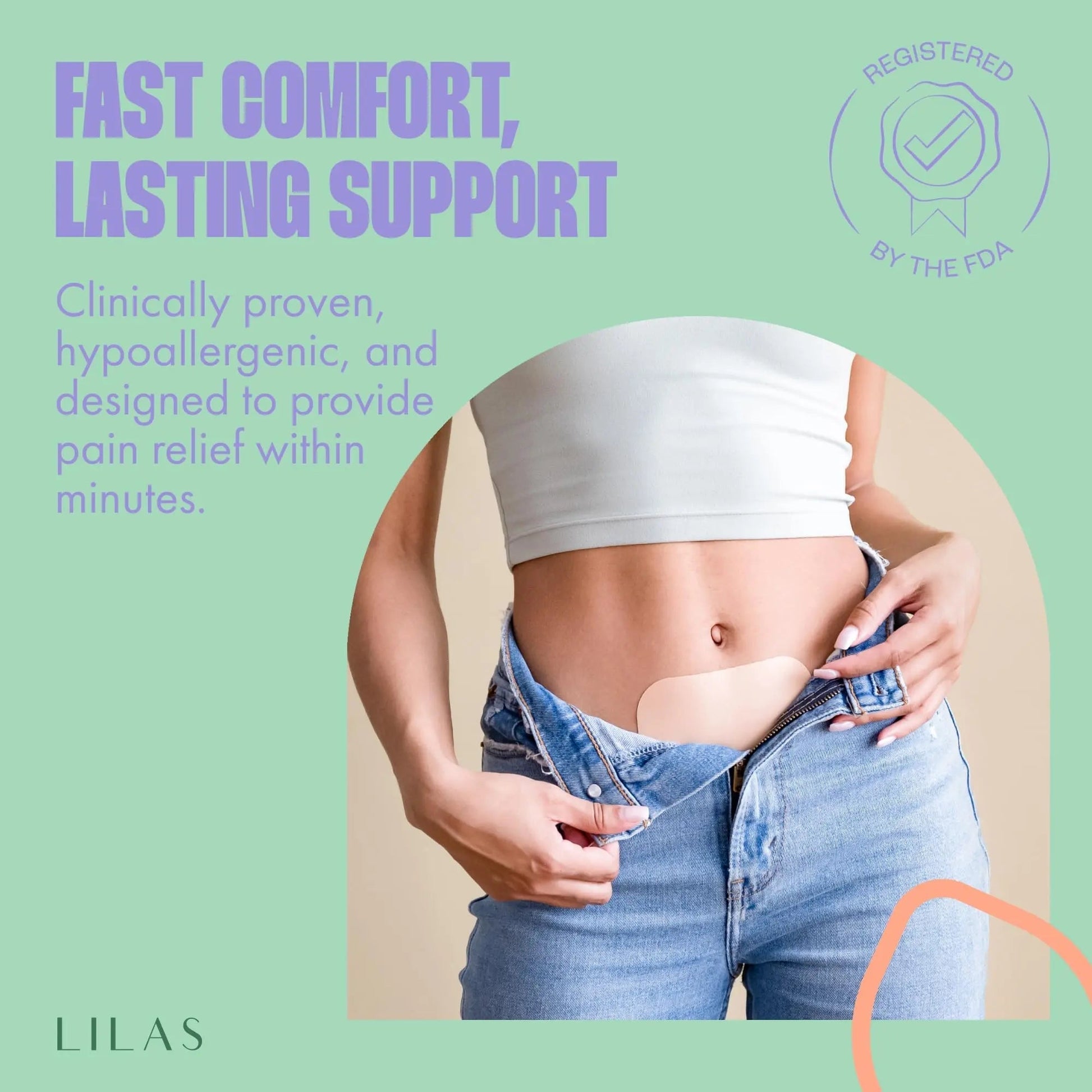 LILAS Period Cramps Pain Relief Patch, 10 Pack | Instant Relief for Menstrual Cramp, PMS, Endometriosis & PCOS | 12-Hour Comfort | Natural & Vegan Topical Patches | Trusted Formula & Upgraded Design LILASBuy Supplements Australia