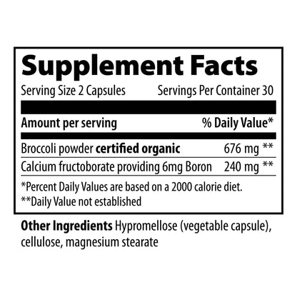Vibrant Health - Super Natural Boron, Support for Healthy Joints, Hormone Levels, and Connective Tissue with Calcium Fructoborate and Broccoli Powder, Gluten Free, Vegetarian, Non-GMO, 60 Count Vibrant HealthBuy Supplements Australia