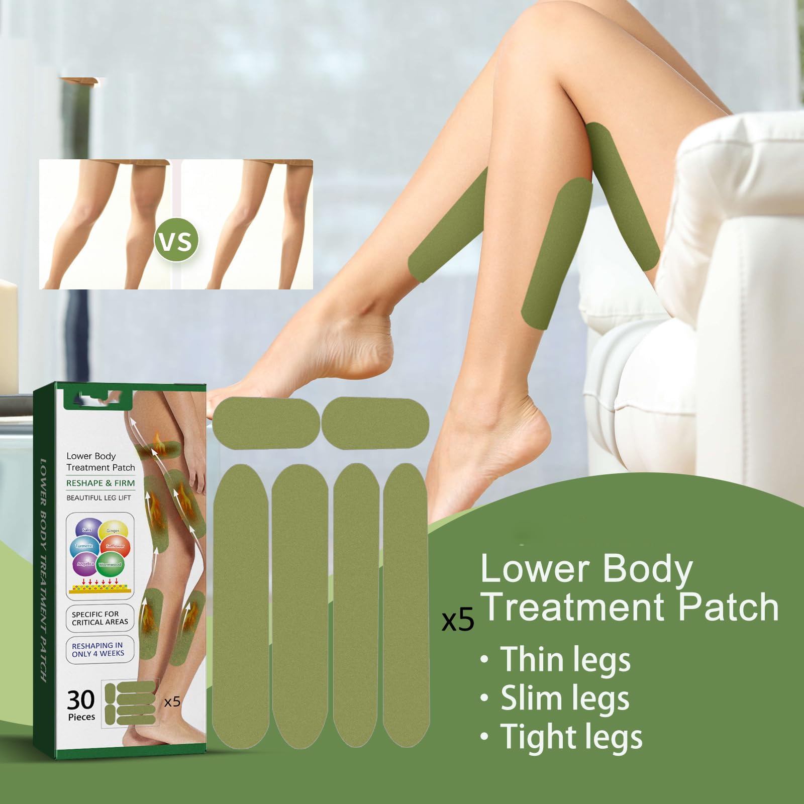 Herballegs Cellulite Reduction Patches, 2 Boxes/60PCS HerbalLegs Patches, Herbal Leg Lifting YSIRFDBuy Supplements Australia