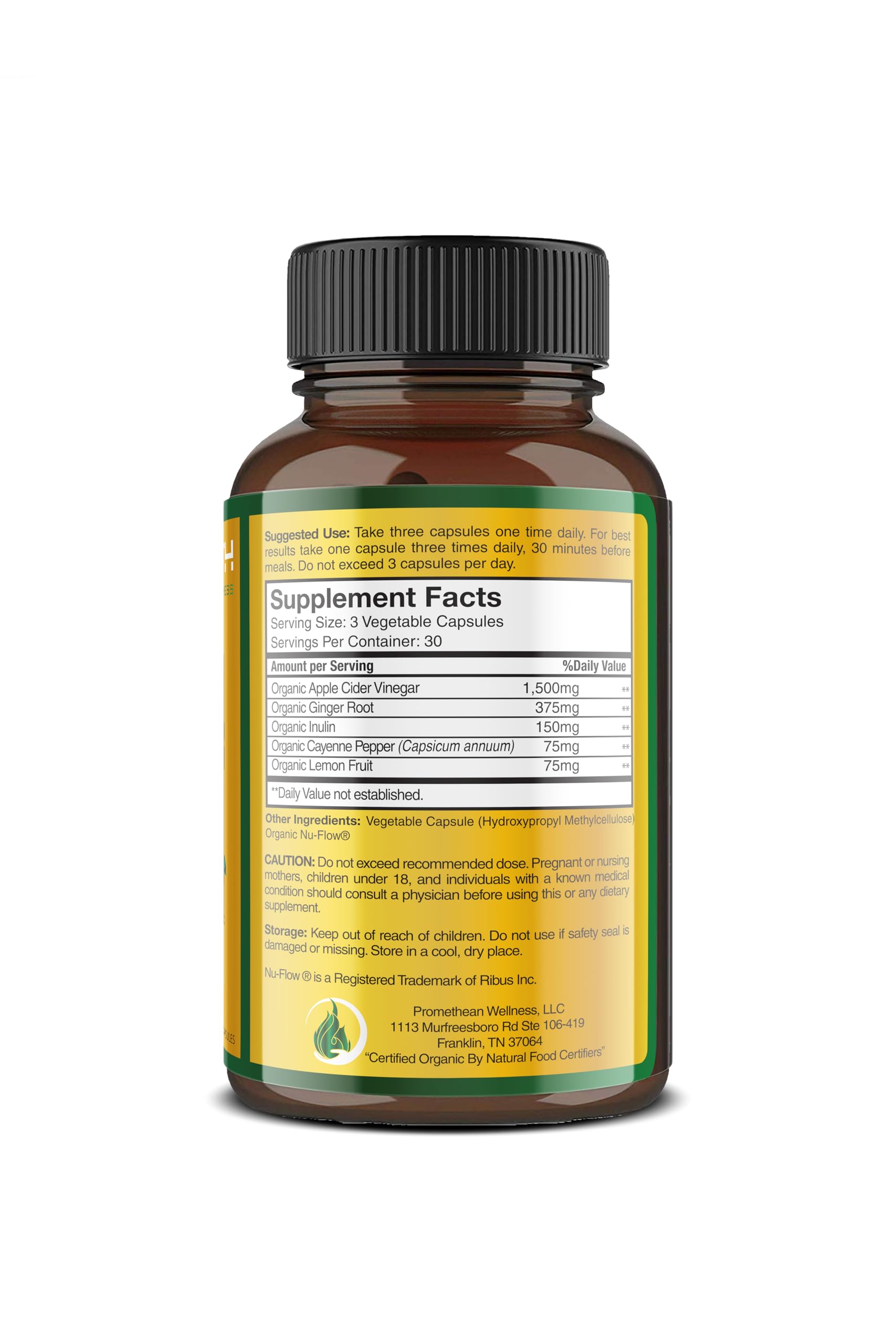 Certified Organic Apple Cider Vinegar Capsules Pro with Mother Acv Pills Detox Promethean WellnessBuy Supplements Australia