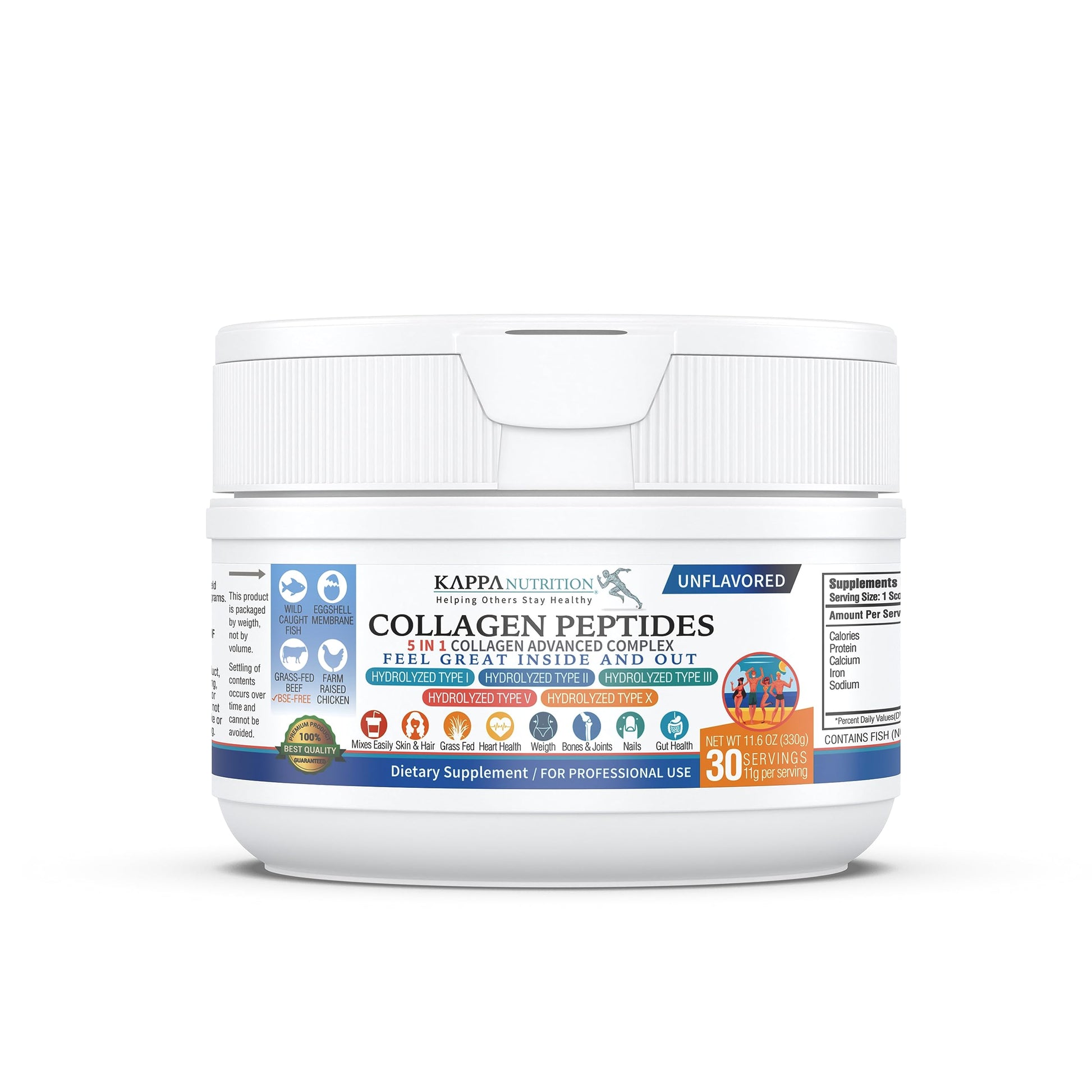 KAPPA NUTRITION Collagen Peptides Powder, 5 in 1 Multi-Collagen Advanced Complex with Hydrolyzed Collagen Peptides, Supports Skin, Hair, Nails, Joints & Bones / 30 Servings KAPPA NUTRITIONBuy Supplements Australia