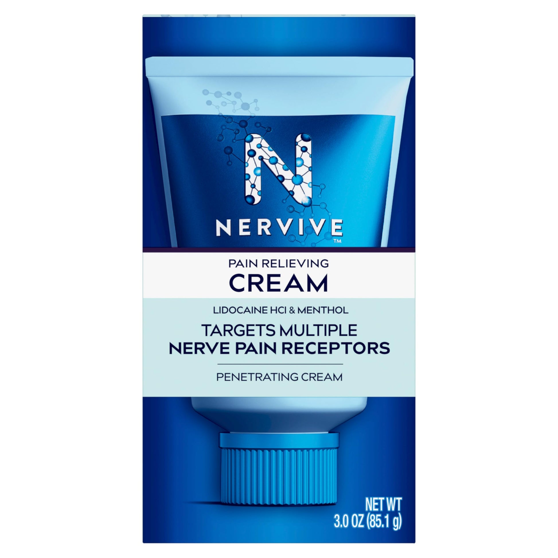 Nervive Pain Relieving Cream, Max Strength Non-Greasy Topical Pain Reliever with Lidocaine and Menthol for Toes, Feet, Fingers, Hands, Legs & Arms, 3.0oz NerviveBuy Supplements Australia