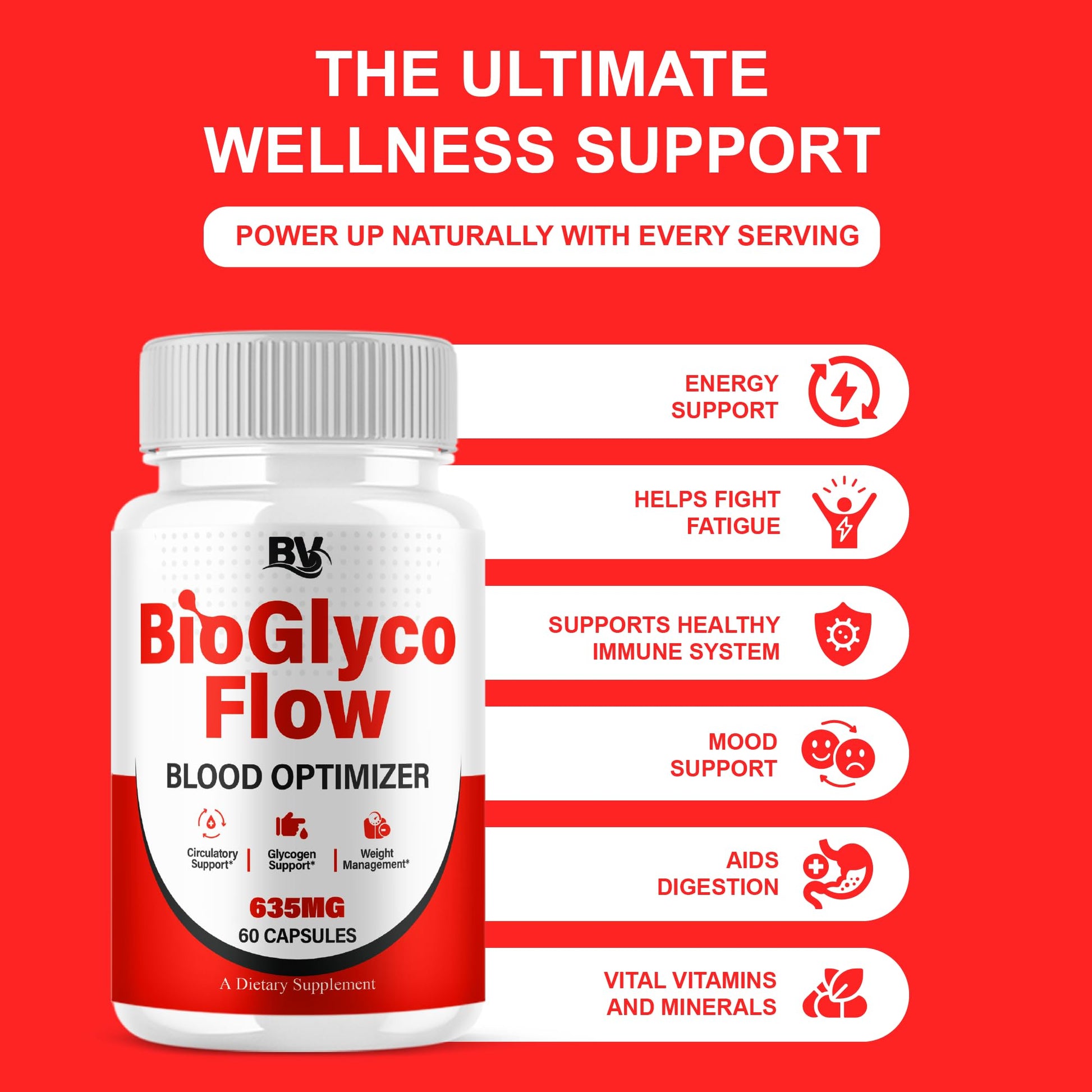 BioGlyco Flow Advanced Daily Multivitamin Health Support and All Natural Wellness Supplement Formula, BioGlyco Flow Premium Health and Wellness Support Formula Supplement (1 Pack - 60 Capsules) BLUE VIBEBuy Supplements Australia