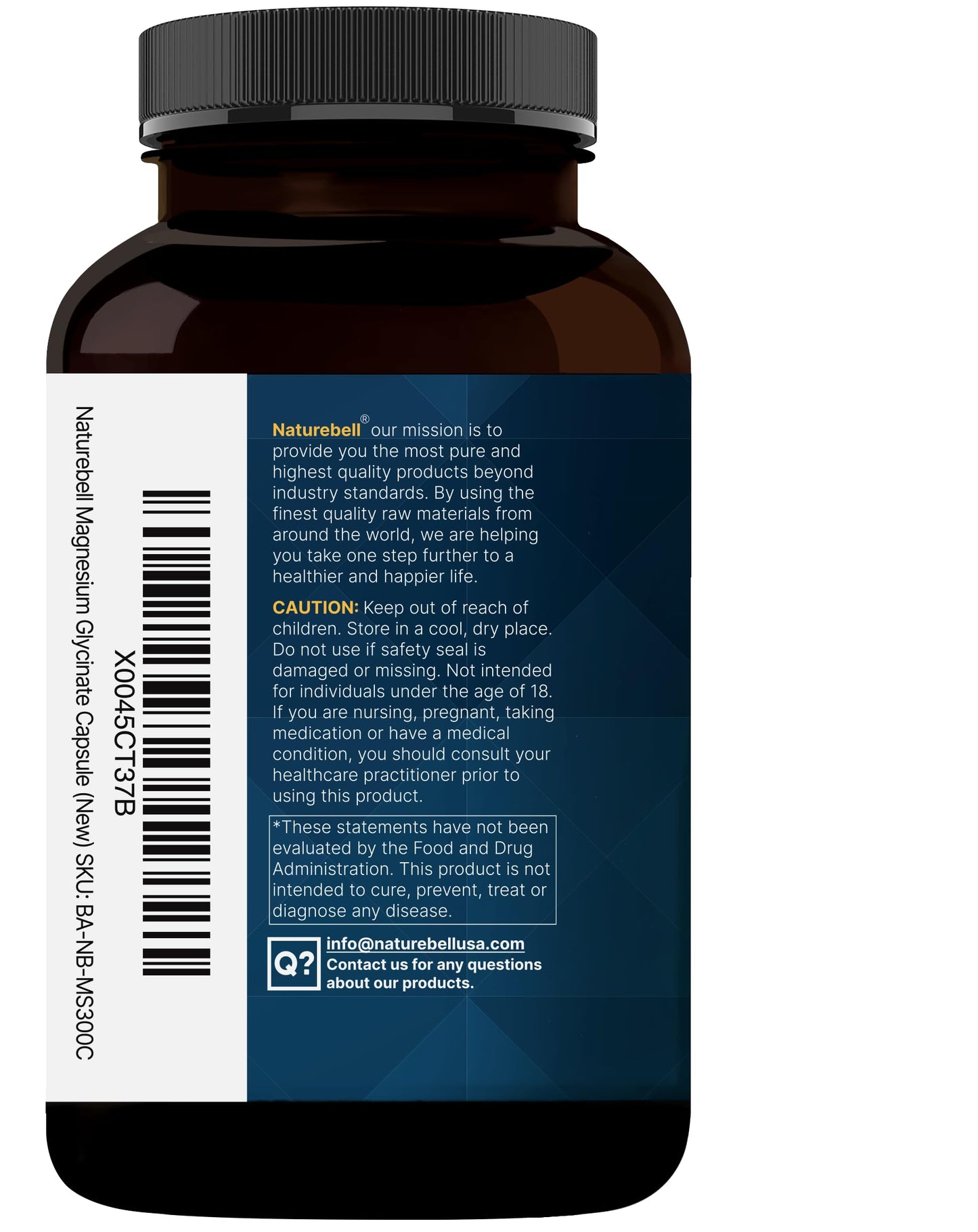 Pure Magnesium Glycinate for Sleep, 200mg with Valerian Root, 300 Capsules | 100% Chelated & Purified Mineral Supplement – Ultra High Absorption – Non-GMO, Gluten Free NatureBellBuy Supplements Australia