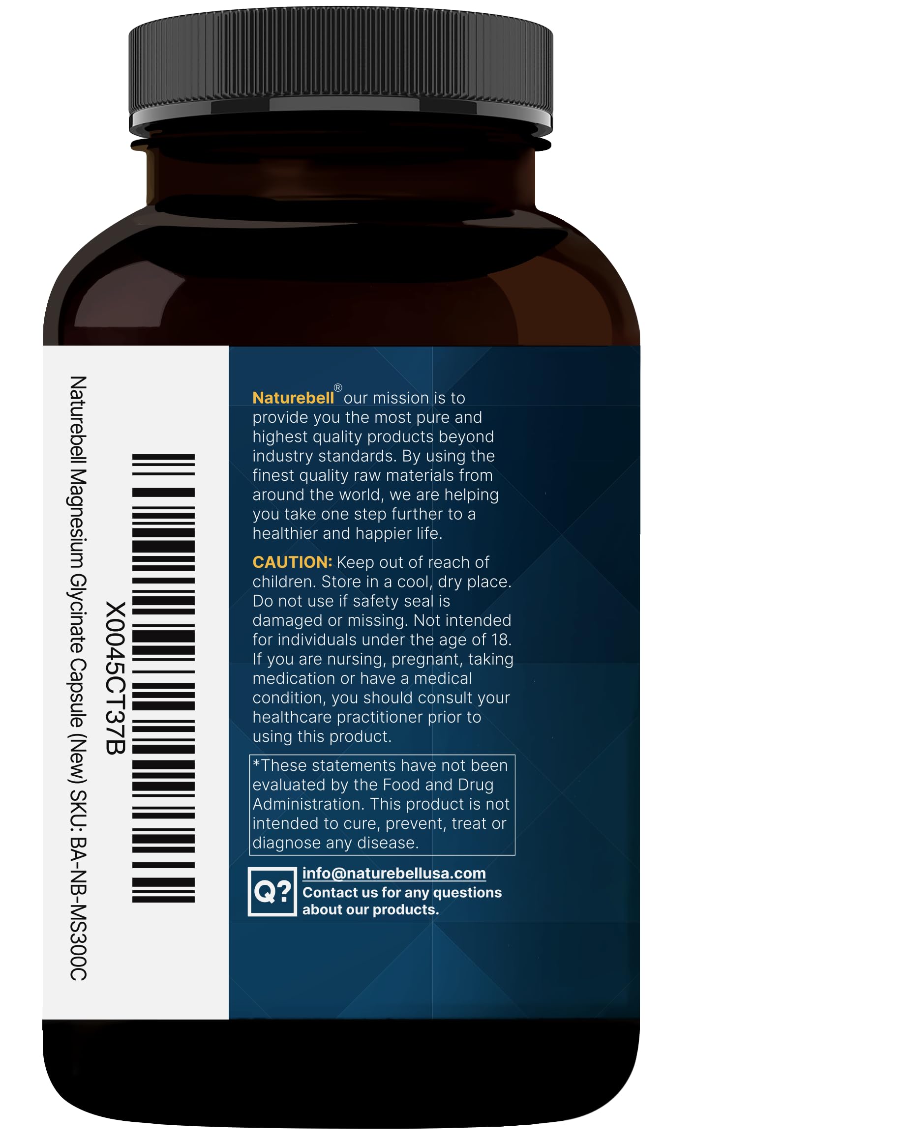 Pure Magnesium Glycinate for Sleep, 200mg with Valerian Root, 300 Capsules | 100% Chelated & Purified Mineral Supplement – Ultra High Absorption – Non-GMO, Gluten Free NatureBellBuy Supplements Australia
