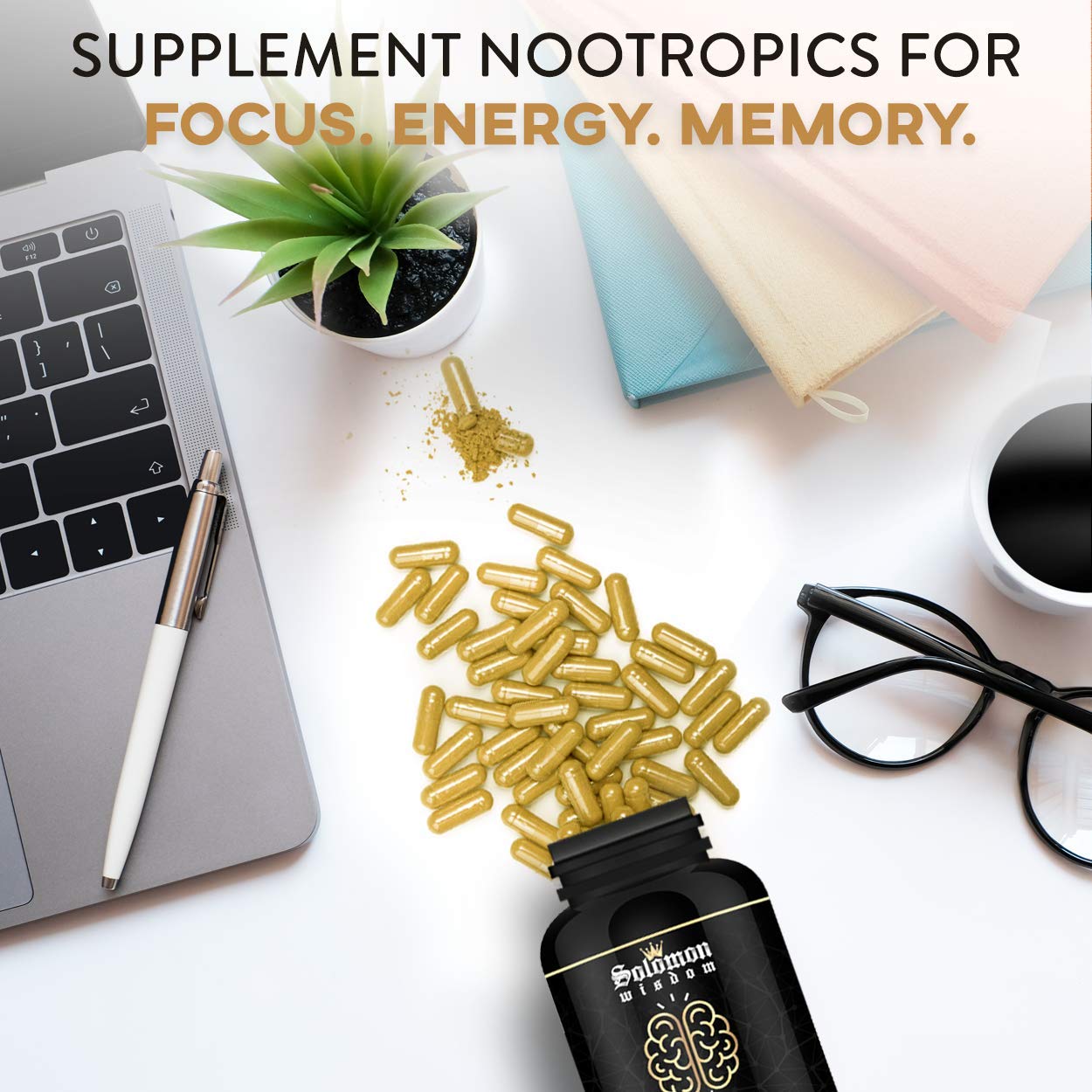 SOLOMON WISDOM Brain Booster – Nootropic Dietary Supplement for Memory Boost – 60 All-Natural Capsules to Enhance Focus & Improve Concentration & Clarity SOLOMON WISDOMBuy Supplements Australia