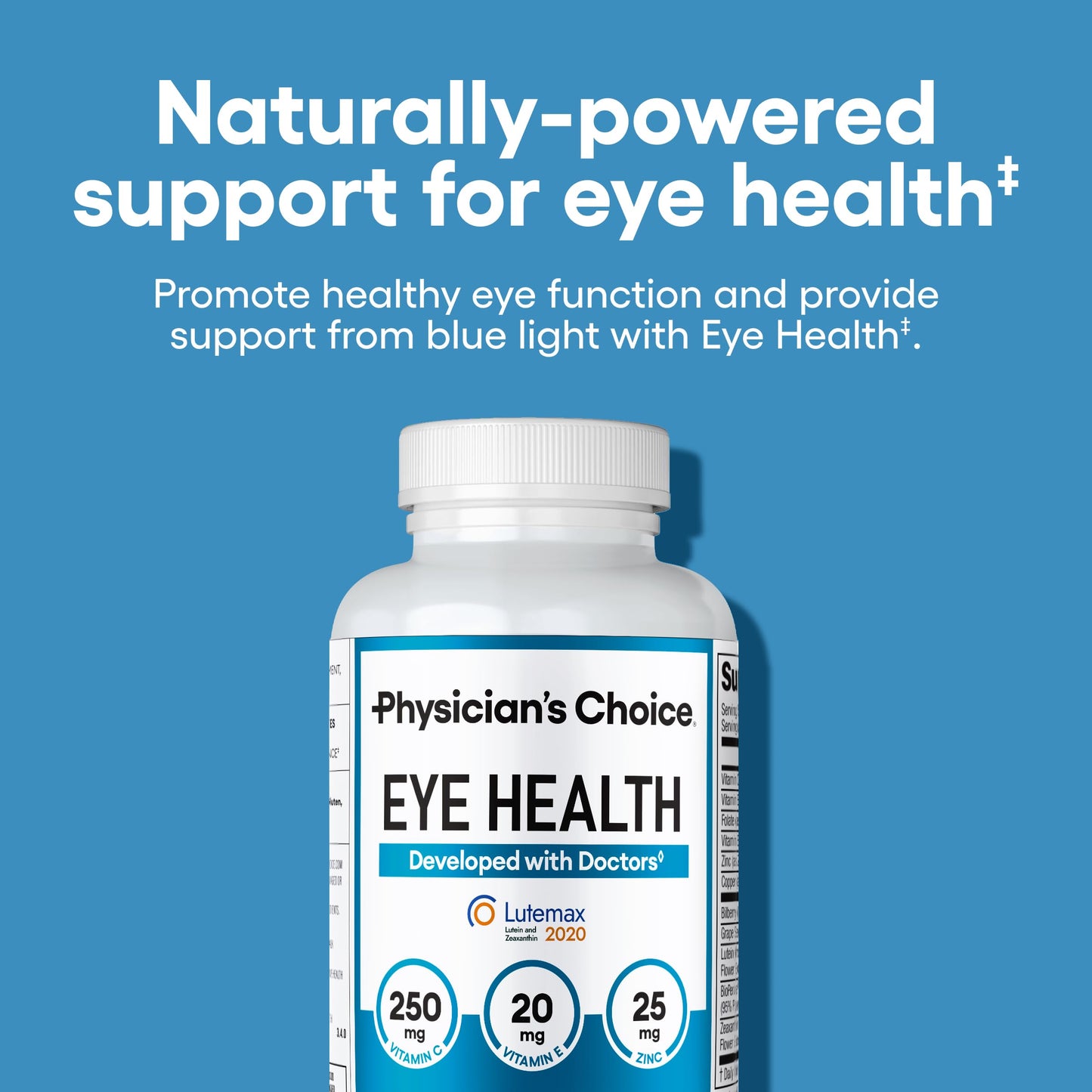 Physician's Choice Eye Health - Lutein, Zeaxanthin & Bilberry Extract - Supports Eye Strain, Dry Eyes, and Vision Health - 2 Award-Winning Clinically