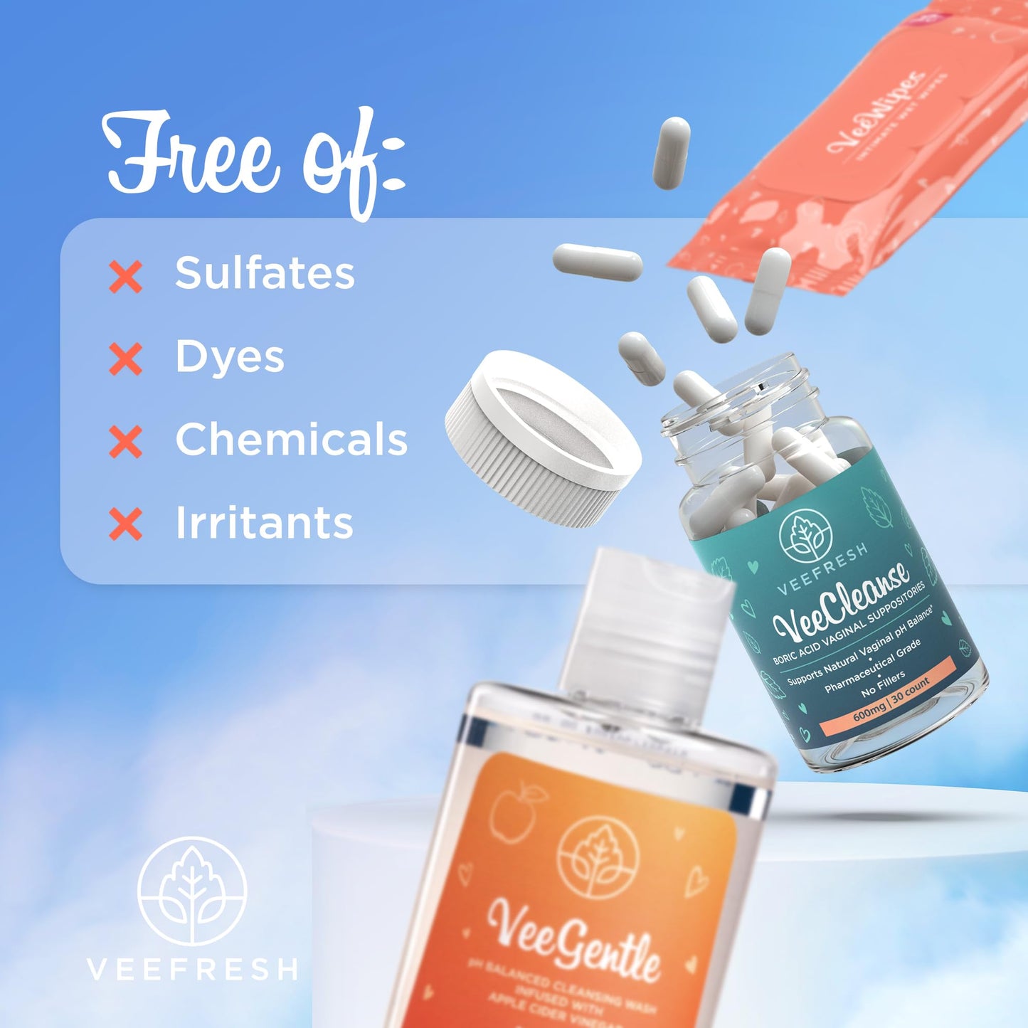 VeeFresh VeePower Bundle - A Convenient Feminine Care Bundle for Any-Time Freshness & Odor Control VeeFreshBuy Supplements Australia